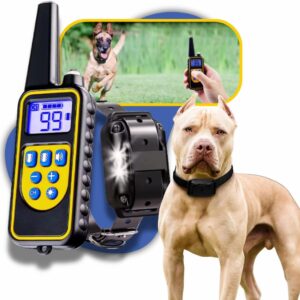 Coleira Eletrônica de Adestramento para Cães, Alcance de 800m, 3 Modos de Treinamento (Som, Vibração, Pulso), Ajustável 14-67cm, Controle para 3 Coleiras, Recarregável