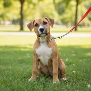 Coleira Guia para Cachorro Cães Corrente Enforcador Aço Inox Metálica Metal e Alça em Nylon Ergonômica Confortável 120 cm Resistente para Porte Pequeno Médio Grande para Passeio Caminhada 1,2m