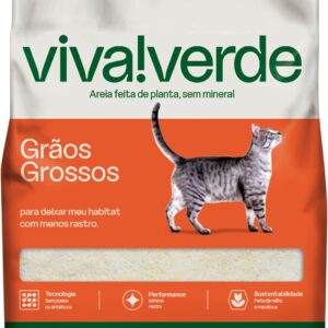 Viva Verde Areia Higiênica Biodegradável para Gatos Grãos Grossos 4kg