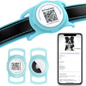 Suporte de coleira para cães AirTag com código QR, suporte de coleira AirTag para gatos - alerta de digitalização | localização instantânea | perfil on-line do animal de estimação |