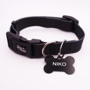 Coleira Ajustável Cachorro Yoo Pets e Plaquinha de Identificação Nome e Telefone PETS G (47 cm a 69 cm)