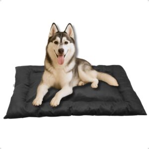 Cama Caminha Colchonete Preto Grande 100x70cm para Cachorro e Gato de Suede Lavável Almofada Pet Macia Confortável