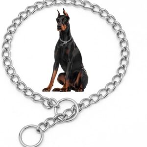 Coleira para cães com estrangulamento prateado, aço inoxidável, corrente de metal, para treinamento, gargantilha para cães, para cães de raça PP, PP, PP, médio, grande, grande, grande, M
