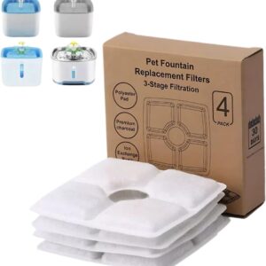 Kit 4 Refil Filtro Quadrado Bebedouro Fonte De Água Pet Cães Gatos Esponjas de pré-filtro de reposição