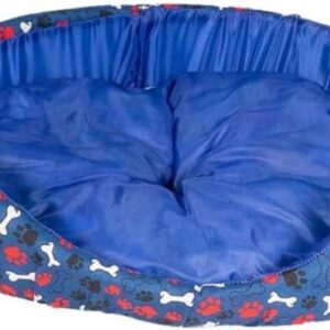 Cama Redonda para Cães e Gatos, Almofada Acolchoada em Nylon, Estampa Colorida, Tamanhos P MACHO