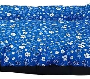 Colchonete Caminha Pet em Gorgurinho, 5 Tamanhos P/M/G/GG/XG, Capa Removível com Zíper, 100% Poliéster, Lavável à Mão (Azul, G - 70x60 cm)