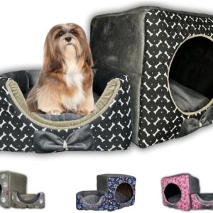 Caminha Casa Pet Iglu Grande: Casinha Cama Luxo Para Cachorro E Gato Com Fundo Impermeável (Preto)