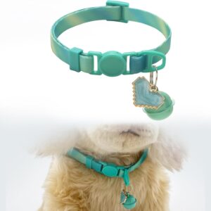 Coleira para animais de estimação de cor gradiente ajustável com sino simples versátil para gatos, cães, férias, uso diário, serve para circunferência do pescoço de 19 a 30 cm