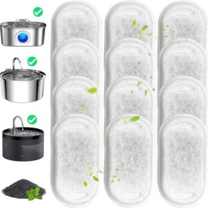 Filtros para bebedouros de gatos e esponjas de pré-filtro para bebedouros automáticos para cães de 3,2 litros (12 kit)