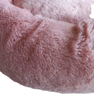 Cama Pet Nuvem Pelucia Com Ziper Tamanho M 60x60 Caminha Redonda Pet Para Cachorros e Gatos Com Ziper Nas Bordas e Fundo, Confortável Antiderrapante e Ergonômica Extra Macio. (ROSA)