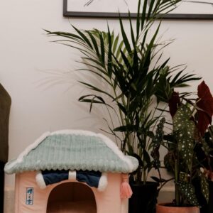 Casinha Tenda para Gatos e Cachorros até 5 kg Cama Iglu com Almofada Removível, Zíper para Lavar e Fundo Antiderrapante, Tamanho P, Design Premium, Confortável, Dobrável