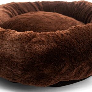 Cama Nuvem Pelucia Pet Com Ziper Tamanho G 70X70 Caminha Redonda Pet Para Cachorros e Gatos Com Ziper Nas Bordas e Fundo, Confortável Antiderrapante e Ergonômica Extra Macio (MARROM)