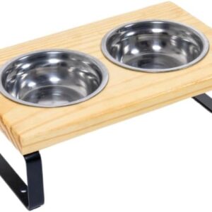 Comedouro Elevado Para CãEs E Gatos, Duplo Com Tigelas De AçO InoxidáVel, Comedouro E Bebedouro Para Pet(Pequeno)