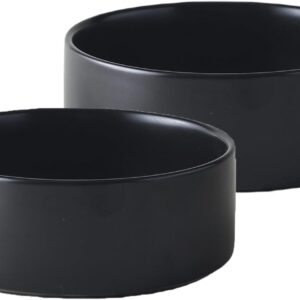 Conjunto de 2 tigelas de cerâmica para cães e gatos – tigela clássica de comida e água para gatos, cães de raças de brinquedo, pratos pesados para cães, tigela para animais de estimação de