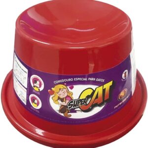 Furacão Pet Comedouro Plast. Gato Super Cat - 200 Ml (Vermelho)