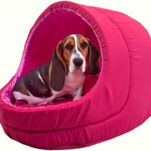 Cama Pet Iglu Raça Grande para Cachorro e Gato com Almofada (Rosa)