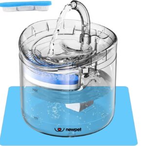 1.8L Fonte para animais de estimação, bebedouro automático para gatos, bebedouro para cães com bomba inteligente para gatos, cães e vários animais de estimação (estilo 2 (transparente))