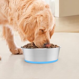 Tigelas para cães, alimentos, água, aço inoxidável, metal, antiderrapante, base de borracha, tigela para cães grandes, médios e pequenos