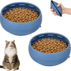 2 tigelas de silicone para cães de alimentação lenta para animais de estimação médios e pequenos comedouro para filhotes e gatos (azul, 2)