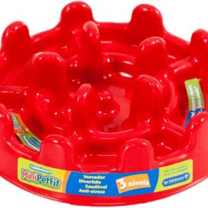 Comedouro Lento Funcional Mini Pet Fit Vermelho Pet Games para Gatos