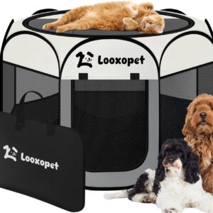 Cercado para Cachorros Grande,Cercadinho Pet Dobrável para Cachorros 114x114x58 cm