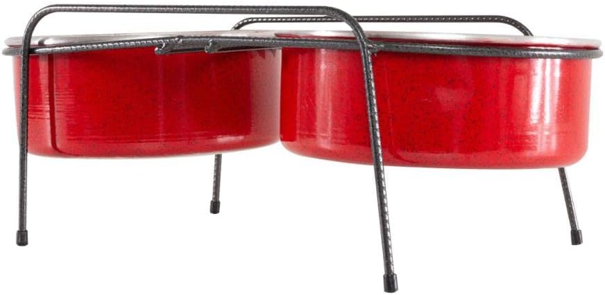 Comedouro Aramado Duplo Pequeno Vermelho 3L Nf Pet para Cães, Pequeno, Vermelho - Imagem 4