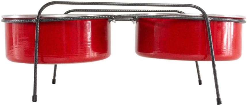 Comedouro Aramado Duplo Pequeno Vermelho 3L Nf Pet para Cães, Pequeno, Vermelho - Imagem 3