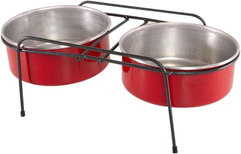 Comedouro Aramado Duplo Pequeno Vermelho 3L Nf Pet para Cães, Pequeno, Vermelho - Imagem 5