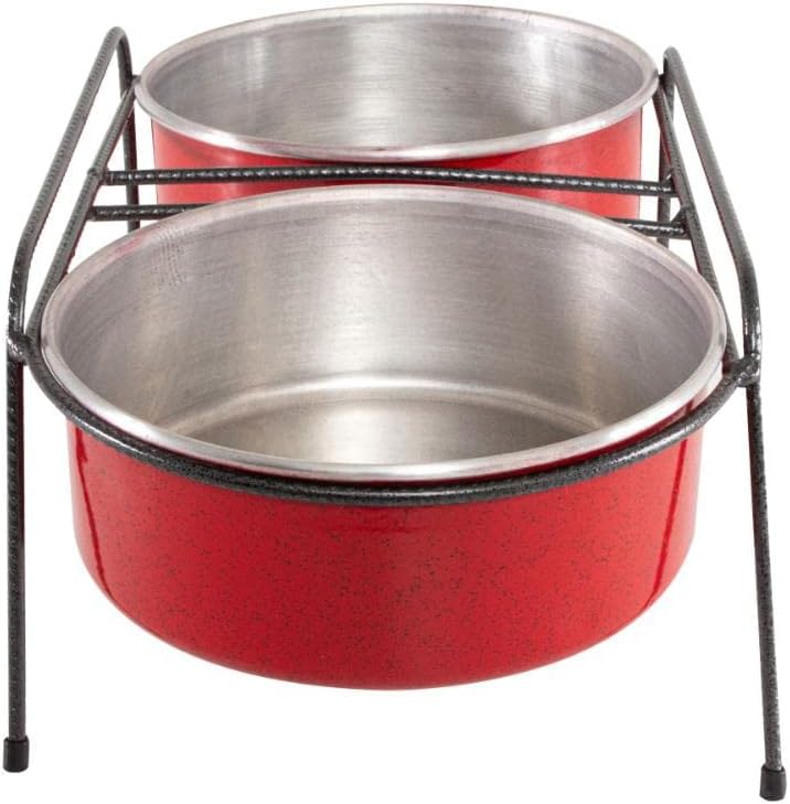 Comedouro Aramado Duplo Pequeno Vermelho 3L Nf Pet para Cães, Pequeno, Vermelho - Imagem 2