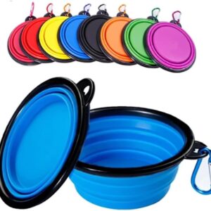 Bebedouro Comedouro Retrátil Silicone para Cachorro Cães Gato Pet Dobrável 350ml com Mosquetão