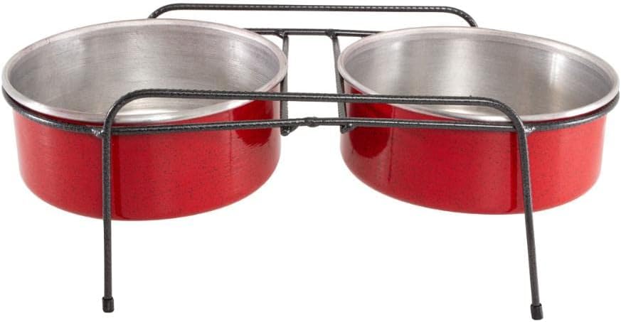 Comedouro Aramado Duplo Pequeno Vermelho 3L Nf Pet para Cães, Pequeno, Vermelho - Imagem 6