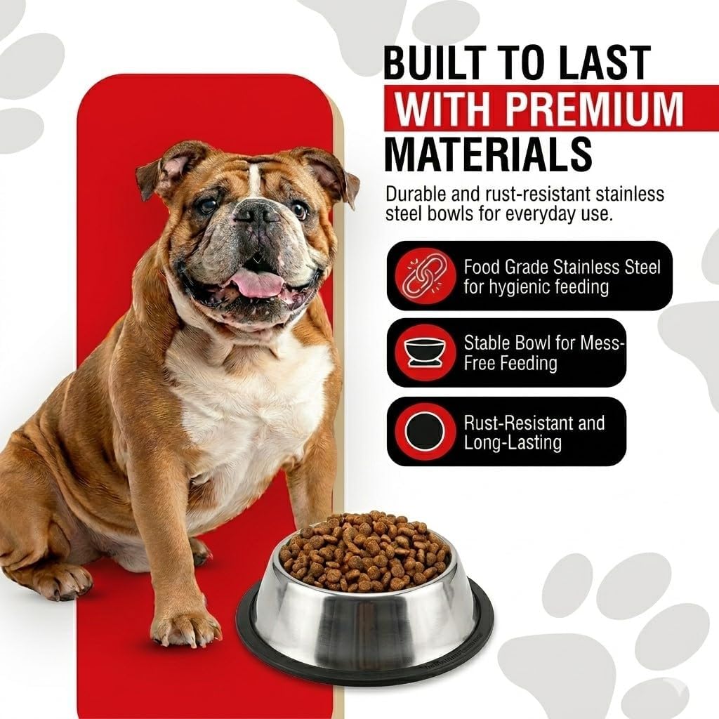 Loving Pets Tigela para cães padrão sem ponta, 2,72 kg, níquel, 2,7 kg (pacote com 1) - Imagem 3