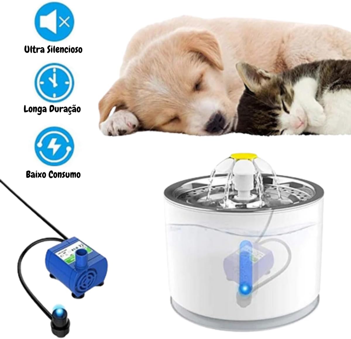 Bomba Submersa Fonte Água Para Bebedouro Automático Pet - Imagem 3