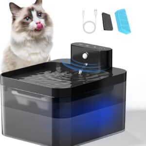 Bebedouro para Gatos Sem Fio,2.2L Fonte de Agua para Gatos Cães Pet Sensor Silenciosa Automático
