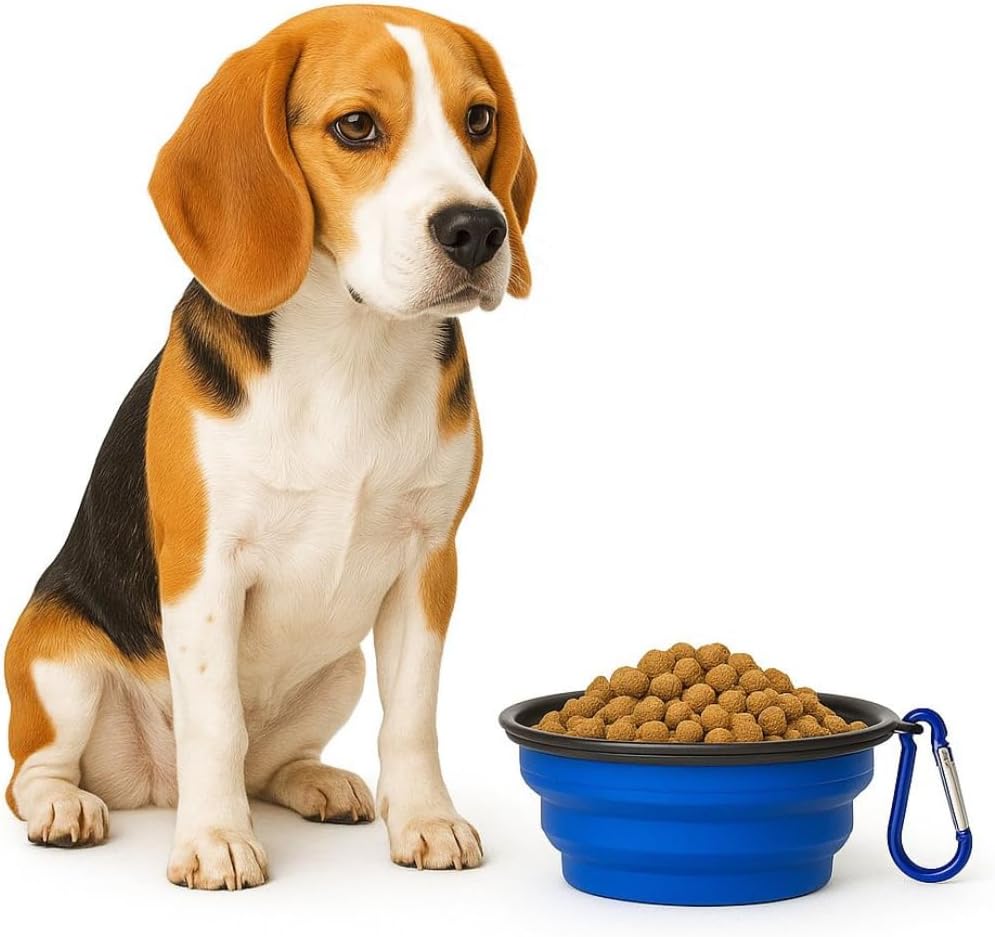 Pote Tigela pet portátil Comedouro e Bebedouro de Silicone 350ml para cães e gatos (Preto) - Imagem 2