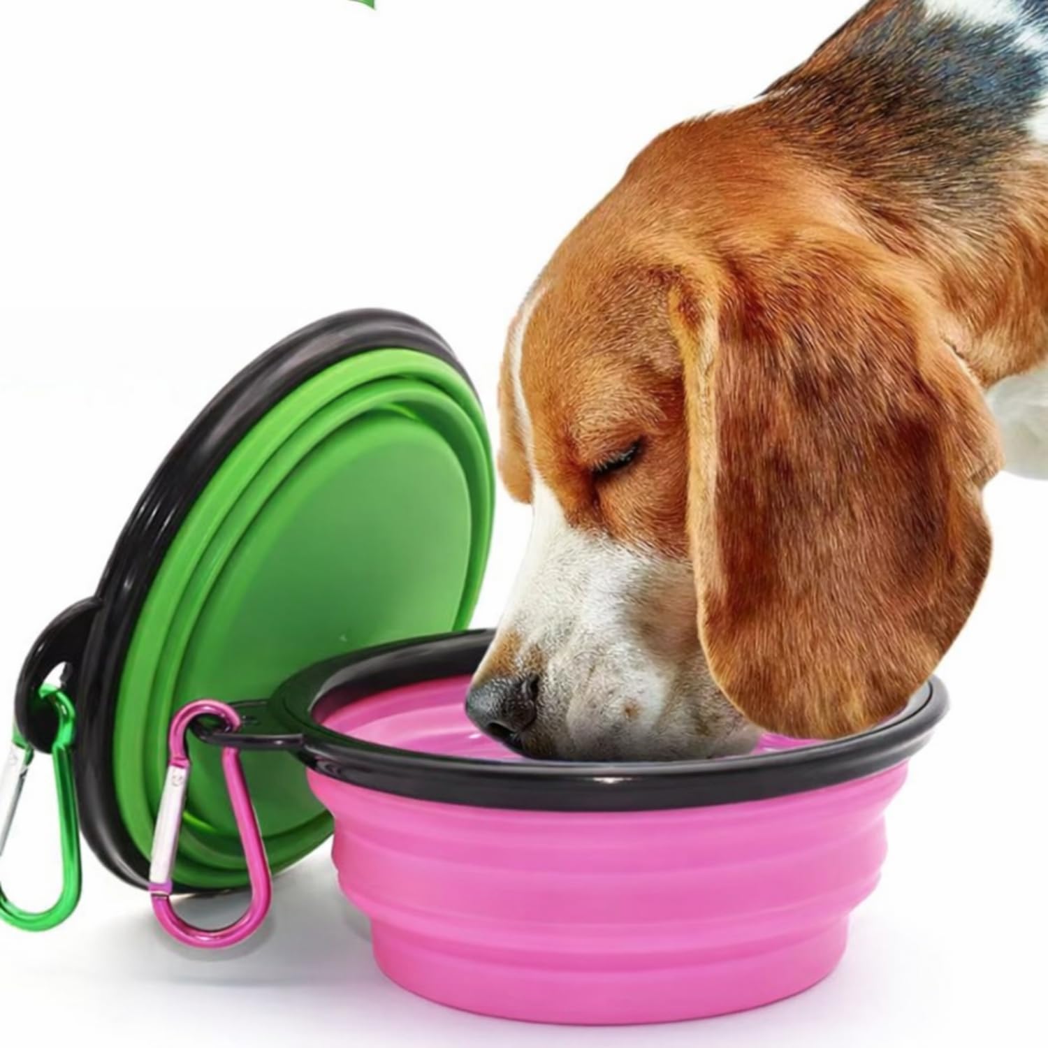 Comedouro e Bebedouro Portátil Dobrável Retrátil Em Silicone 350ml Para Pets Cães Gatos Tigela Compacta Com Mosquetão Ideal Para Servir Água Ração Na Caminhada Passeios Viagens Uso Diário (Rosa) - Imagem 3