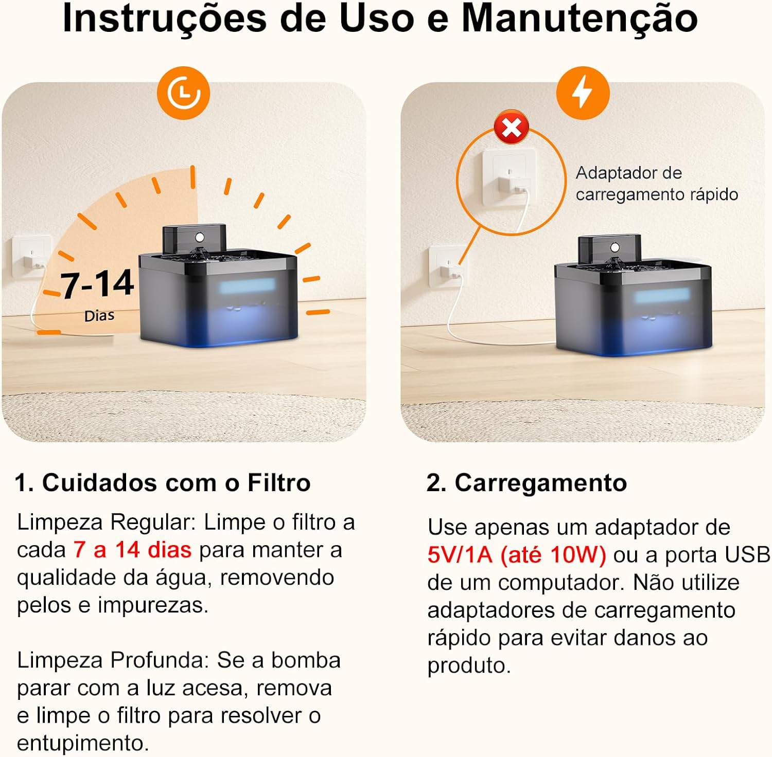 Bebedouro para Gatos Sem Fio,2.2L Fonte de Agua para Gatos Cães Pet Sensor Silenciosa Automático - Imagem 8