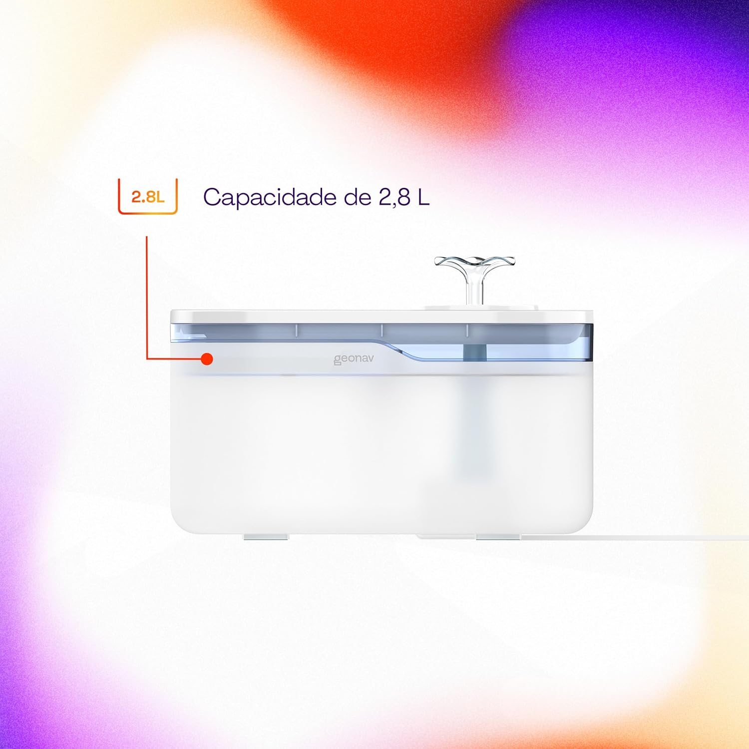Hi by Geonav Bebedouro Inteligente Wi-Fi para Pets, 2.8 Litros, HIPETBEB, Compatível com Alexa, Branco - Imagem 2