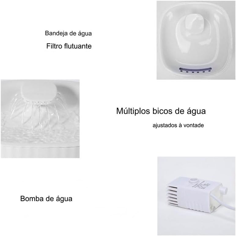 Bebedouro Fonte de Água Pet Inteligente Automático com Filtro Triplo - 3 litros - Imagem 8