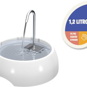 Fonte bebedouro h2o 1200ml com filtro de carvão ativado branco