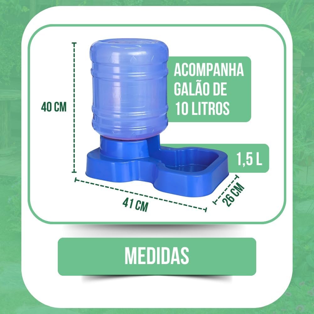 Bebedouro Automático para Cachorro de Grande Porte com Galão de 10L Incluso Ideal para Cães Médios e Grandes que Bebem Muita Água Bebedouro Pet Durável com Reposição Automática Cores Variadas - Imagem 4
