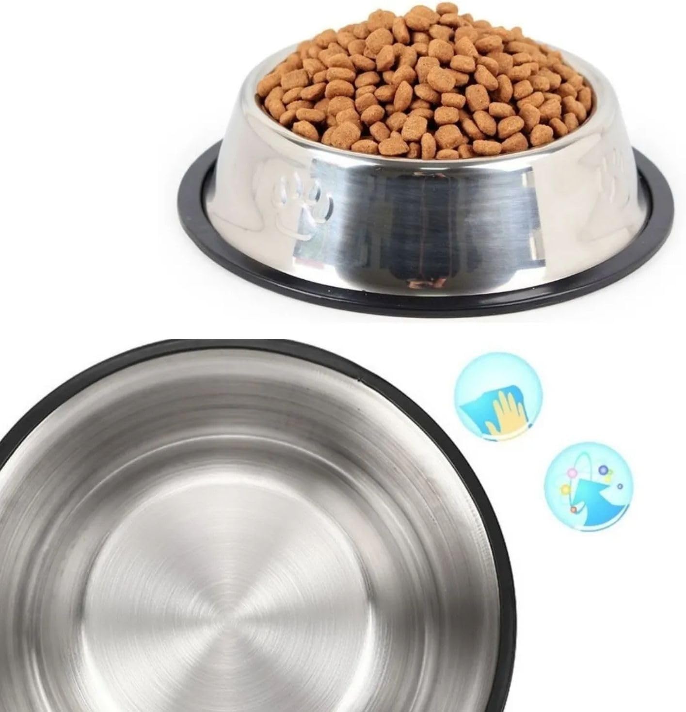 Kit 2 Comedouro 150ml Inox Tigela Pote Ração Água Pra Cães Filhotes e Gato - Imagem 5