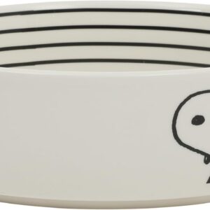 Peanuts Tigela Snoopy Dog com design de osso – Tigela de água ou comida de grés de 16,5 cm para cães pequenos a médios – Prato de animal de estimação fofo de desenho animado, durável e fácil de limpar