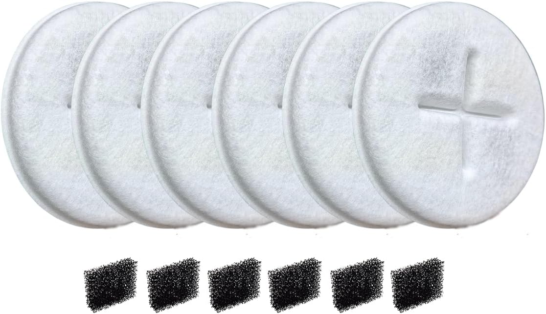 Conjunto 6 Filtros Refil Fonte Bebedouro Gatos Cães Pet, para 7.5L NEWPET Esponjas de Pré-filtro de Reposição para Bebedouro de Gato para Animais de Estimação - Imagem 3