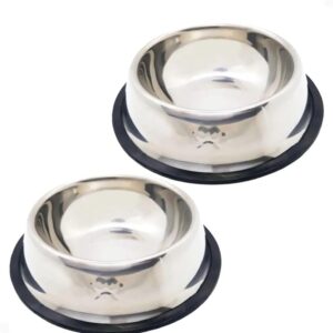 Kit 2 Comedouro 150ml Inox Tigela Pote Ração Água Pra Cães Filhotes e Gato