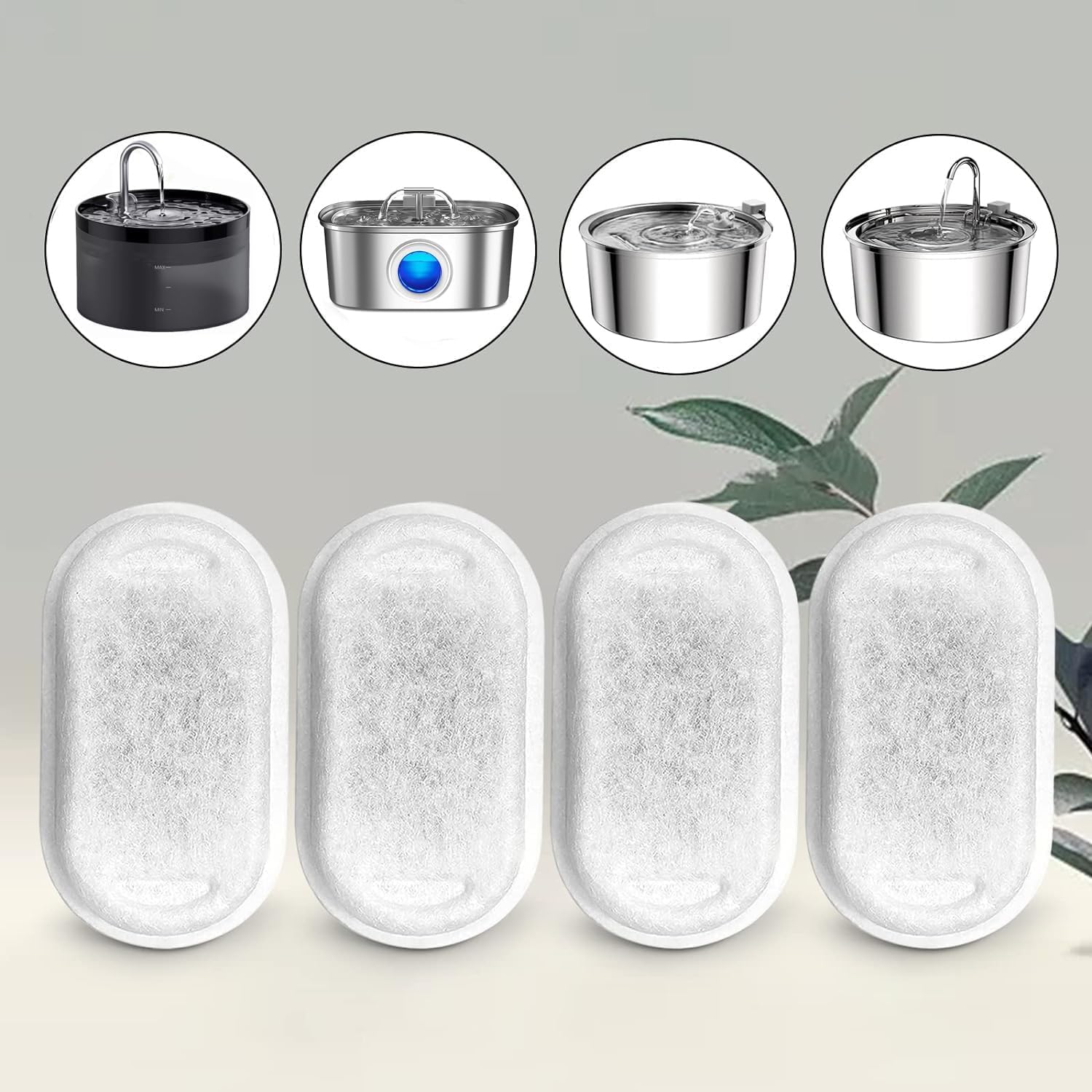 SHINER Filtros para Bebedouros de Gatos com Esponjas de Pré-filtro para Bebedouros Automáticos de 3,2 Litros (8, 4 ESP + 4 FLTR) - Imagem 3