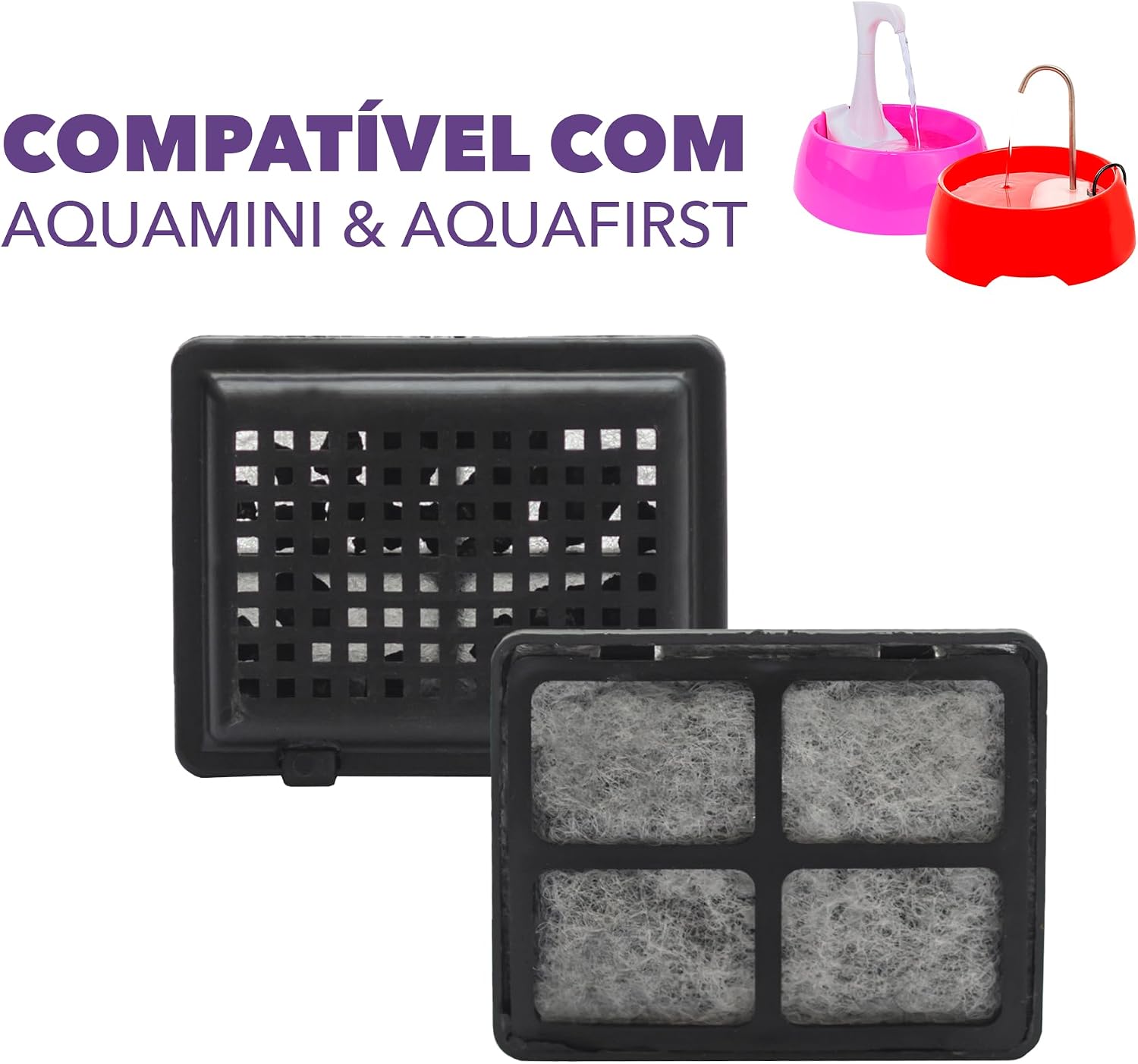AMICUS - Filtro Refil para Fontes de Pets - Filtro de Bebedouro para Gatos e Cachorros, Cuidados para Animais de Estimação - Filtros Reutilizáveis de Carvão Ativado - Para Aqua Mini e Aqua First - Imagem 3
