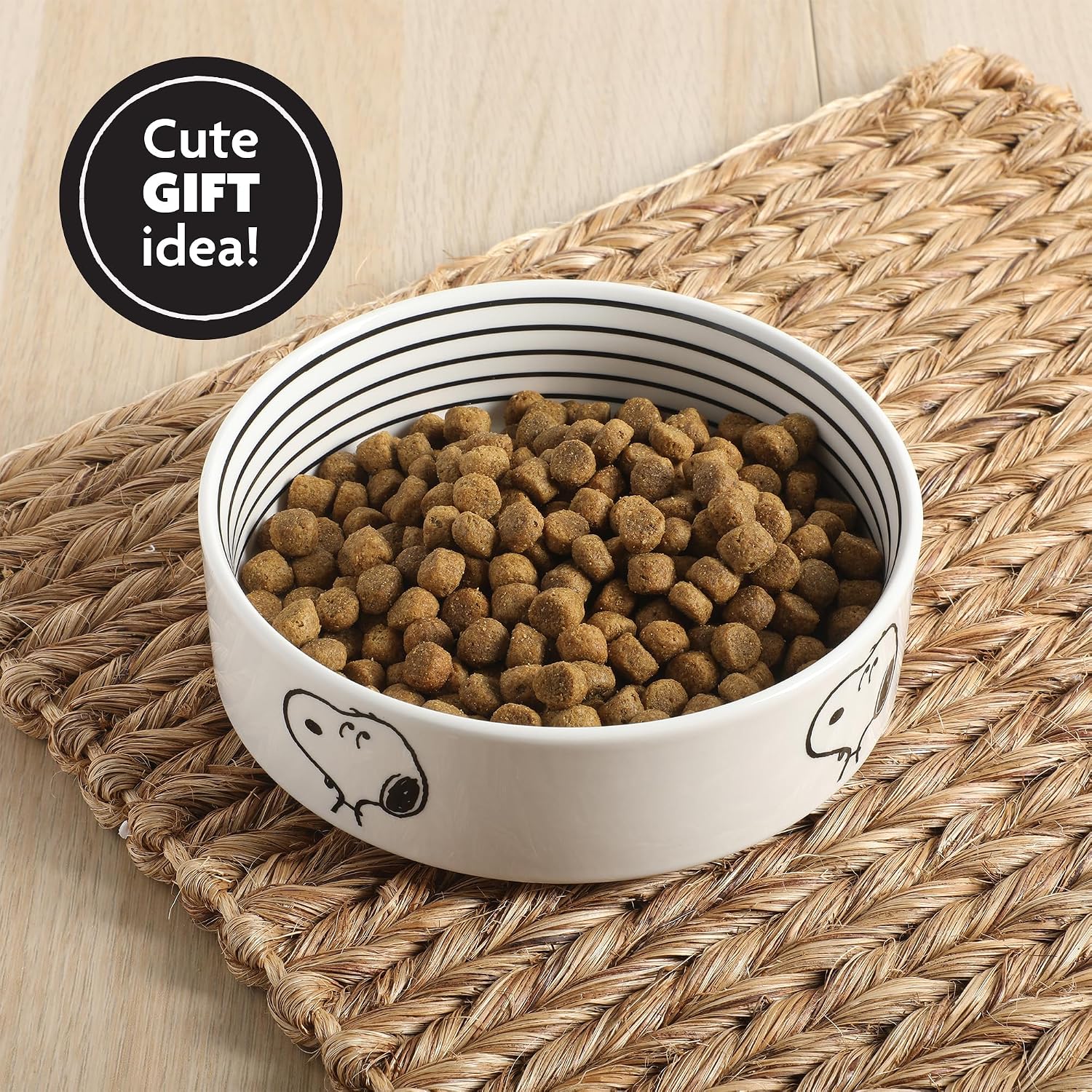 Peanuts Tigela Snoopy Dog com design de osso – Tigela de água ou comida de grés de 16,5 cm para cães pequenos a médios – Prato de animal de estimação fofo de desenho animado, durável e fácil de limpar - Imagem 6