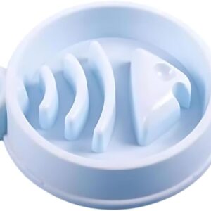 JAMBO PET Comedouro lento Fish Interativo, Alimentação Lenta, Para Gatos, Cor Azul