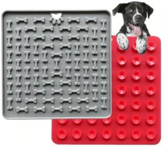 Comedouro Lento Tapete Lambedor Pet Cães e Gatos 18,5 x18,5 (Cinza)